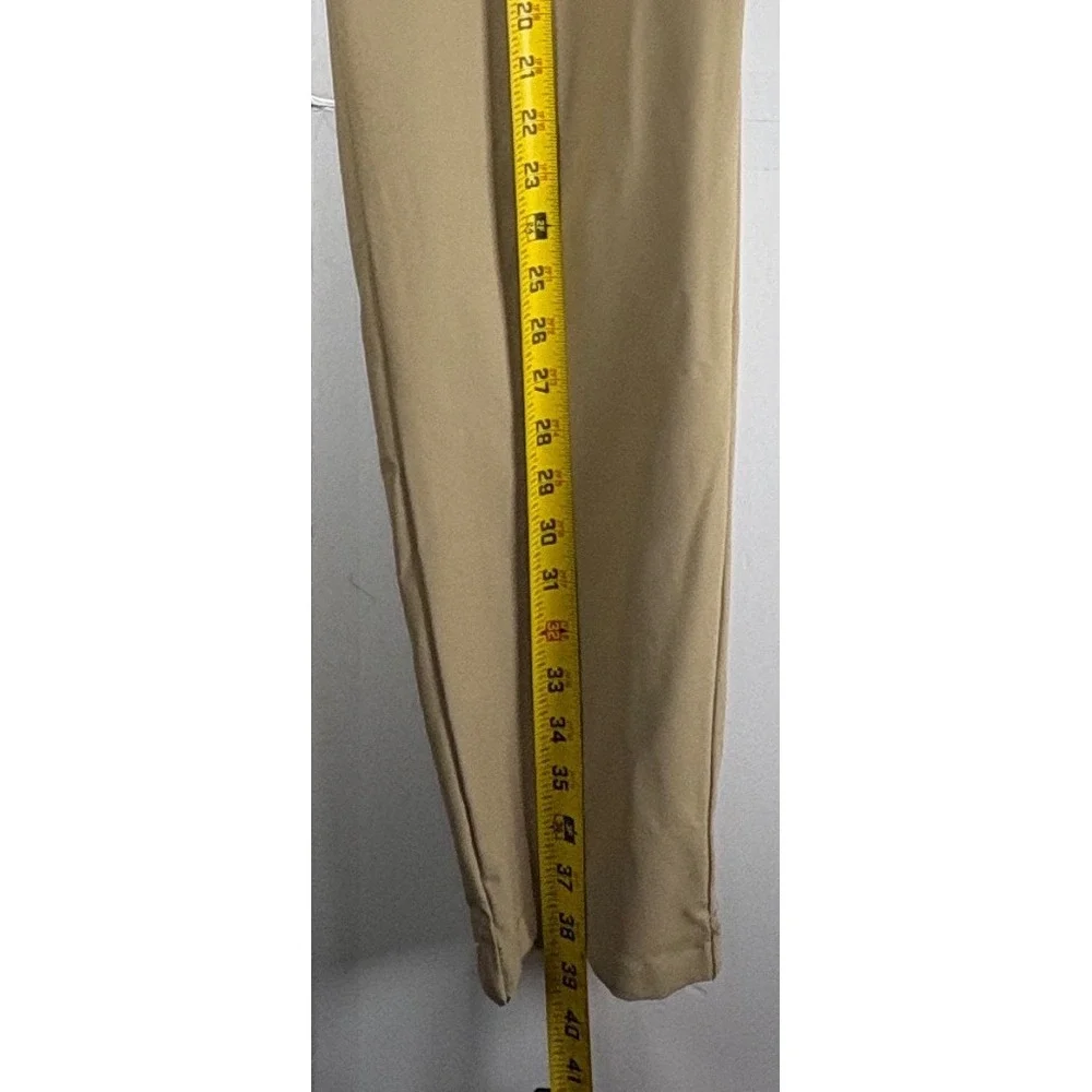 Birdie Bound Mens Golf Pants Beige Tie‎ Front Lightweight Sz Med Spandex Blend